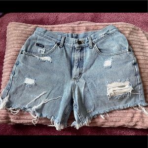 Distressed Lee Jean Shorts